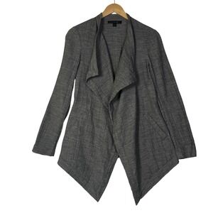 Lafayette 148 Womens Size‎ 2 Gray Textured Open Front Jacket Draped Career